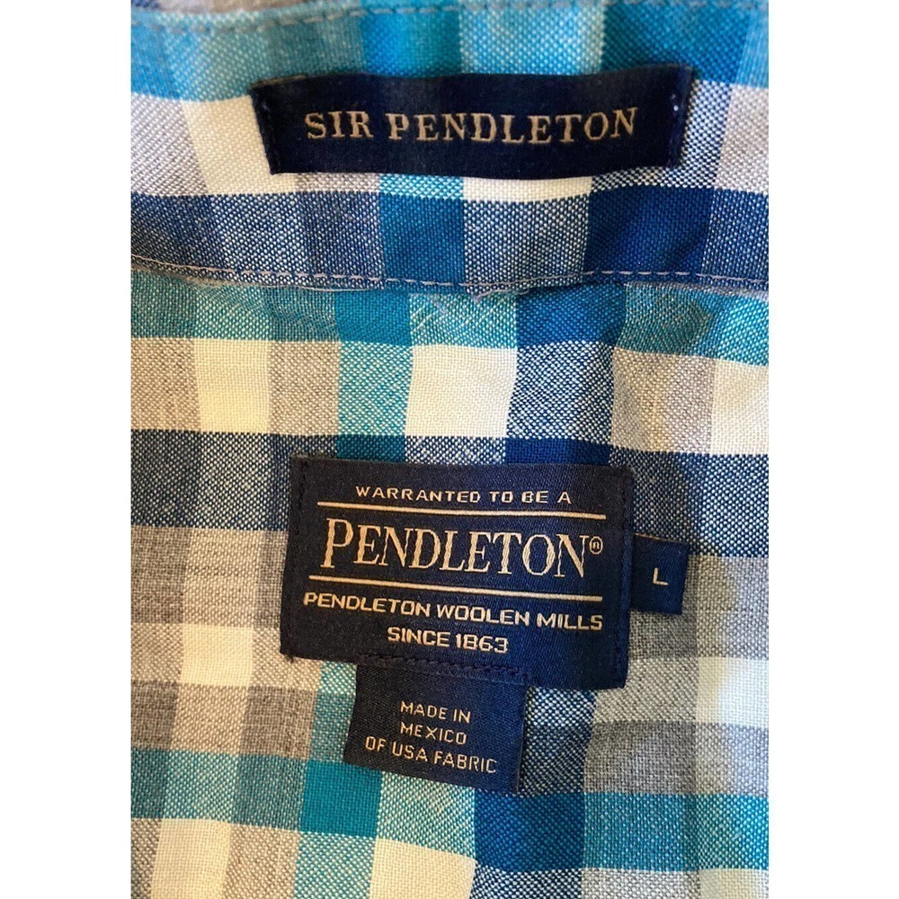Pendleton Check Button Down Shirt Size Large Men’… - image 3